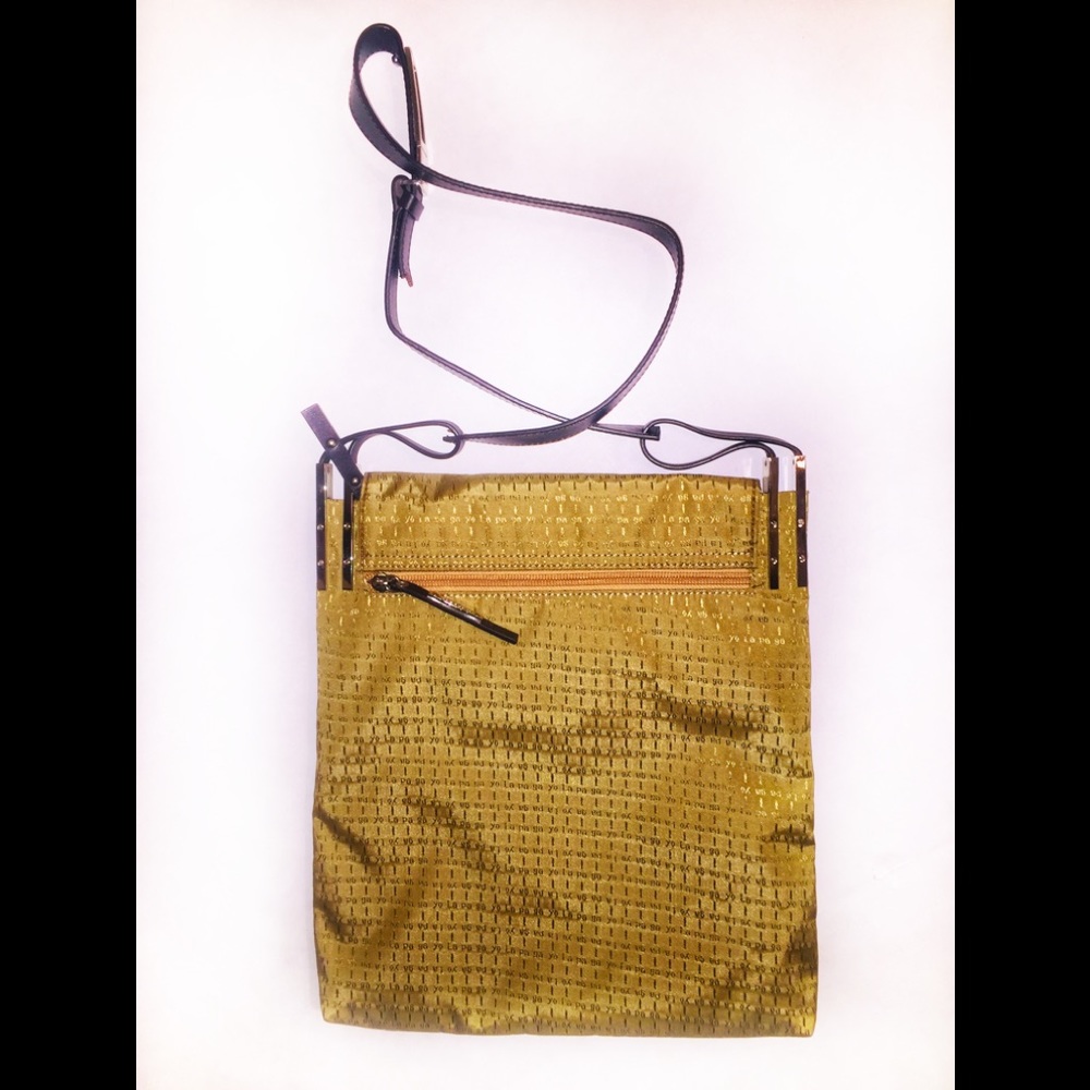 LA PAGAYO Gold Signature Nylon/Leather Crossbody - Picture 2 of 7